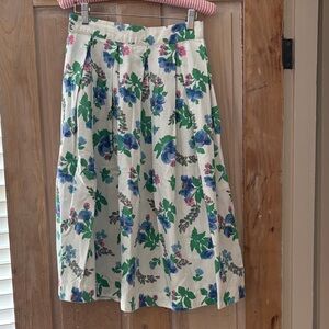 Floral Pleated Skirt